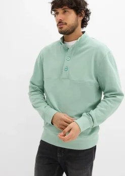 Hombre bonprix bonprix Sudadera con botones de algodón orgánico puro