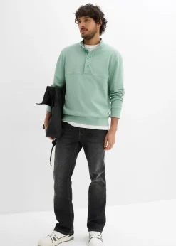 Hombre bonprix bonprix Sudadera con botones de algodón orgánico puro