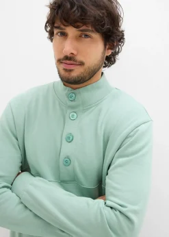 Hombre bonprix bonprix Sudadera con botones de algodón orgánico puro