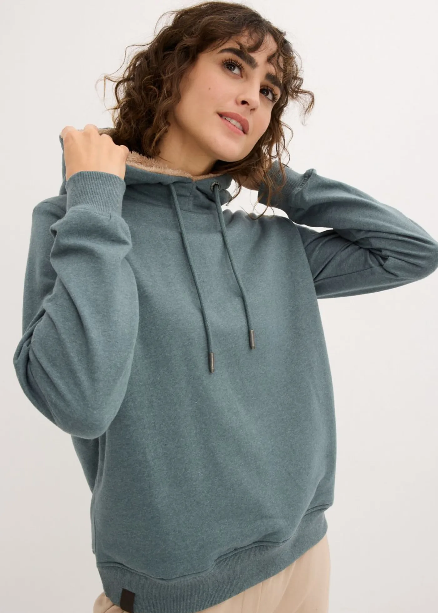 bonprix bonprix Ropa Cómoda>Sudadera con capucha Verde eucalipto