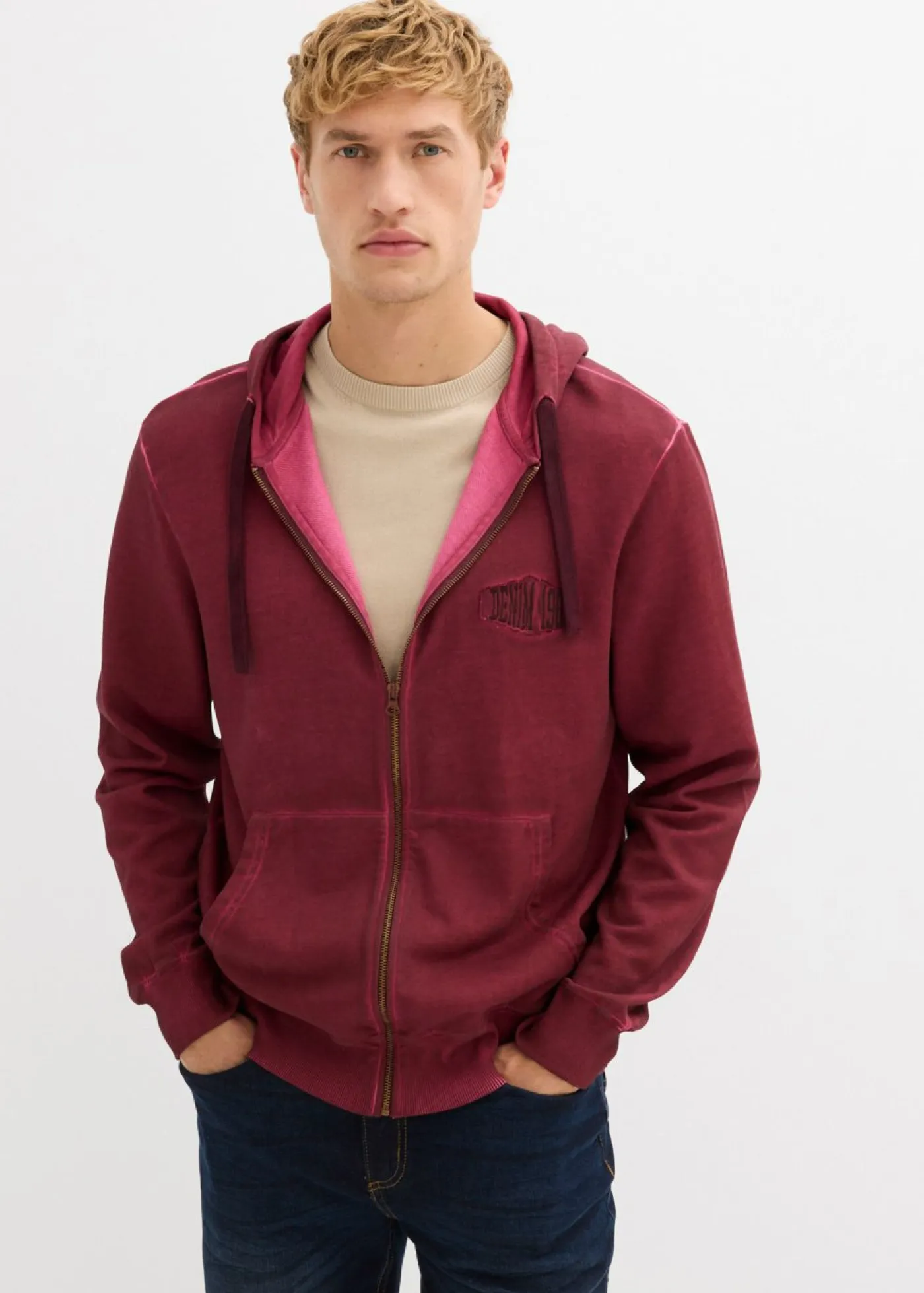 Hombre bonprix bonprix Sudadera con capucha con efecto desgastado