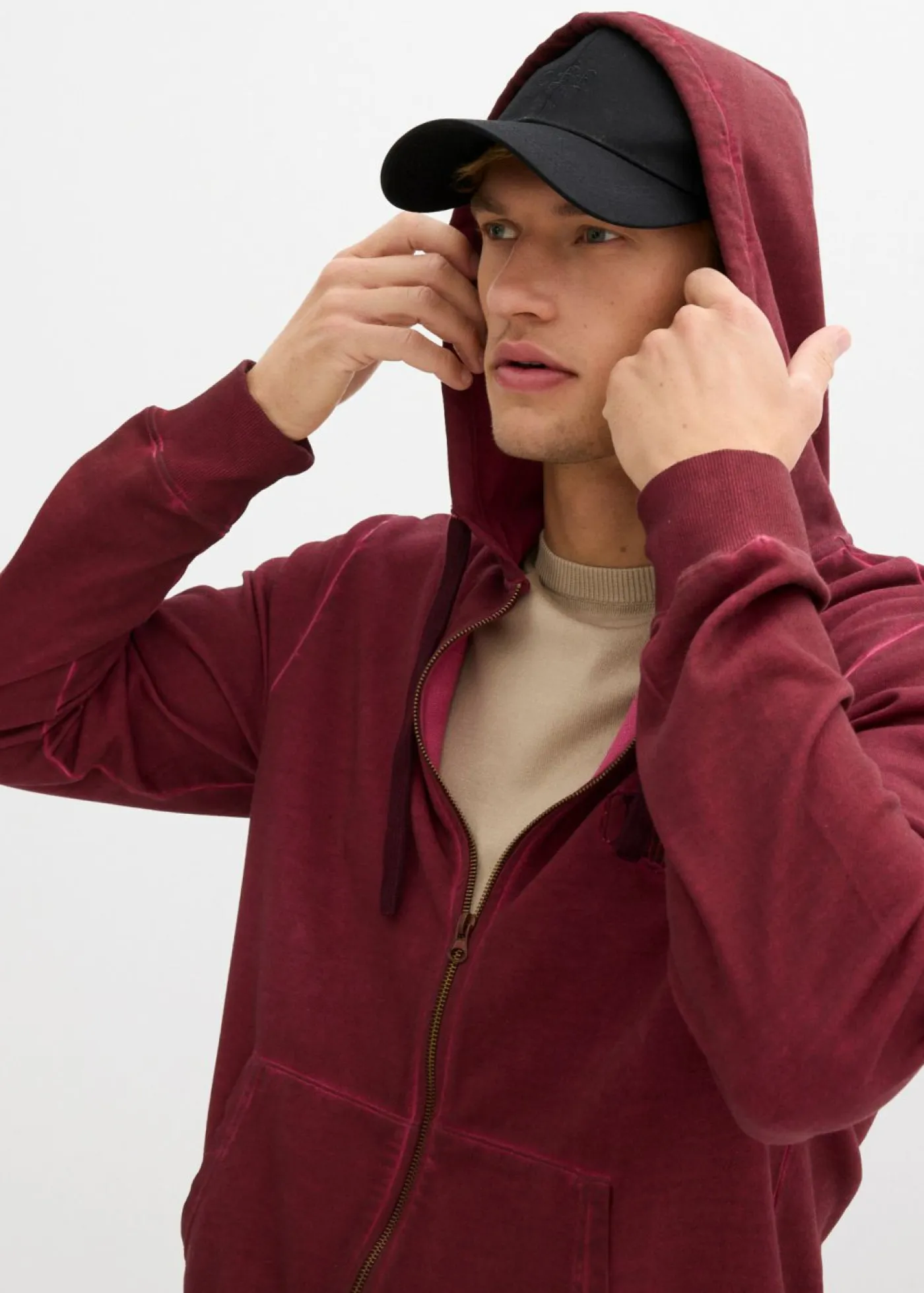 Hombre bonprix bonprix Sudadera con capucha con efecto desgastado