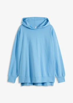bonprix bonprix Ropa Cómoda>Sudadera con capucha de algodón puro azul bebé
