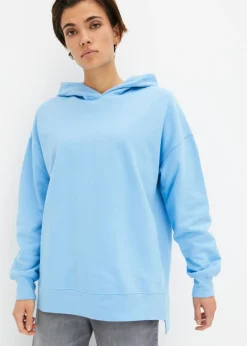 bonprix bonprix Ropa Cómoda>Sudadera con capucha de algodón puro azul bebé
