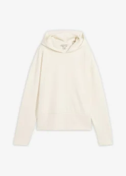 bonprix bonprix Ropa Cómoda>Sudadera con capucha de cómodo tejido Punto di Roma blanco perla
