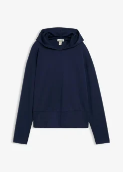 bonprix bonprix Ropa Cómoda>Sudadera con capucha de cómodo tejido Punto di Roma Azul marino