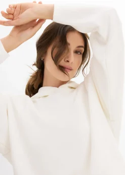 Mujer bonprix bonprix Sudadera con capucha de mezcla de viscosa ligeramente brillante