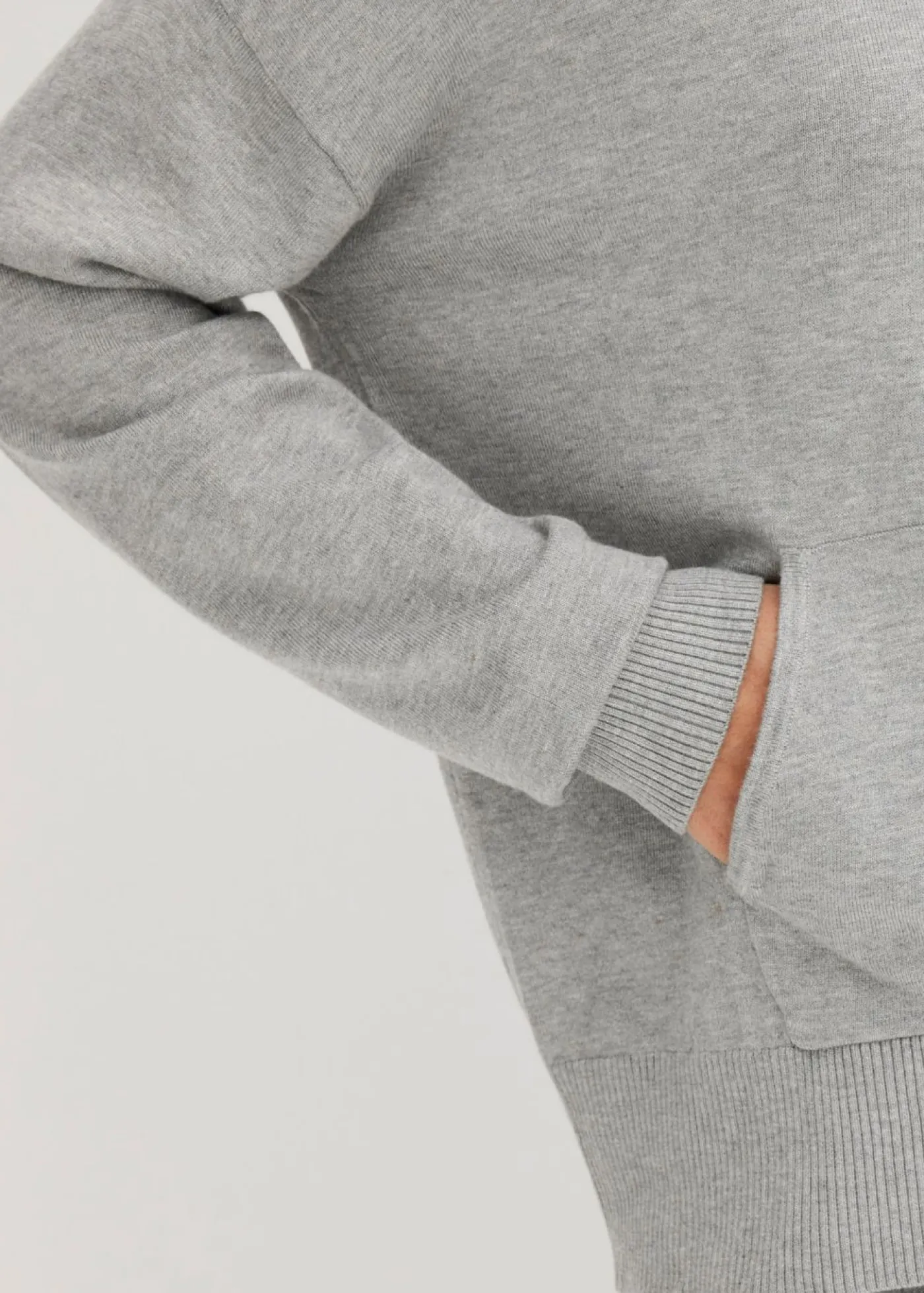 bonprix bonprix Jerséis|Ropa De Punto>Sudadera con capucha de punto y bolsillo canguro en mezcla de viscosa Gris claro jaspeado