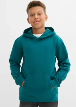 bonprix bonprix Ropa 9 A 16 Años·Sudaderas Y Jerséis>Sudadera con capucha en suave mezcla de algodón Azul petróleo