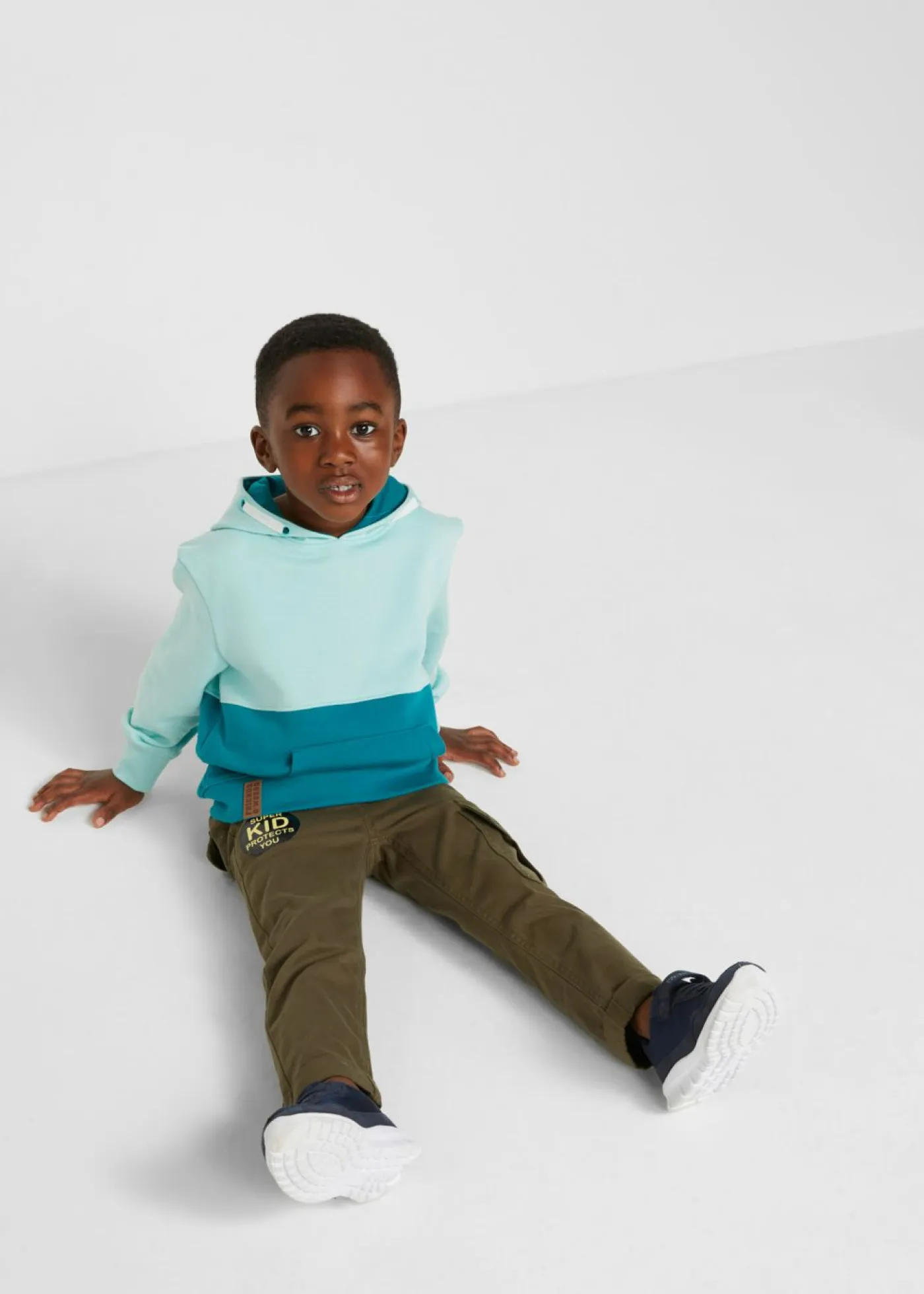 bonprix bonprix Ropa 2 A 9 Años·Sudaderas Y Jerséis>Sudadera con capucha en suave mezcla de algodón cobalto/menta