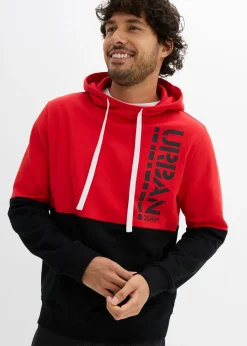 bonprix bonprix Ropa Deportiva|Chándals>Sudadera con capucha, slim fit Negro-fresa estampado