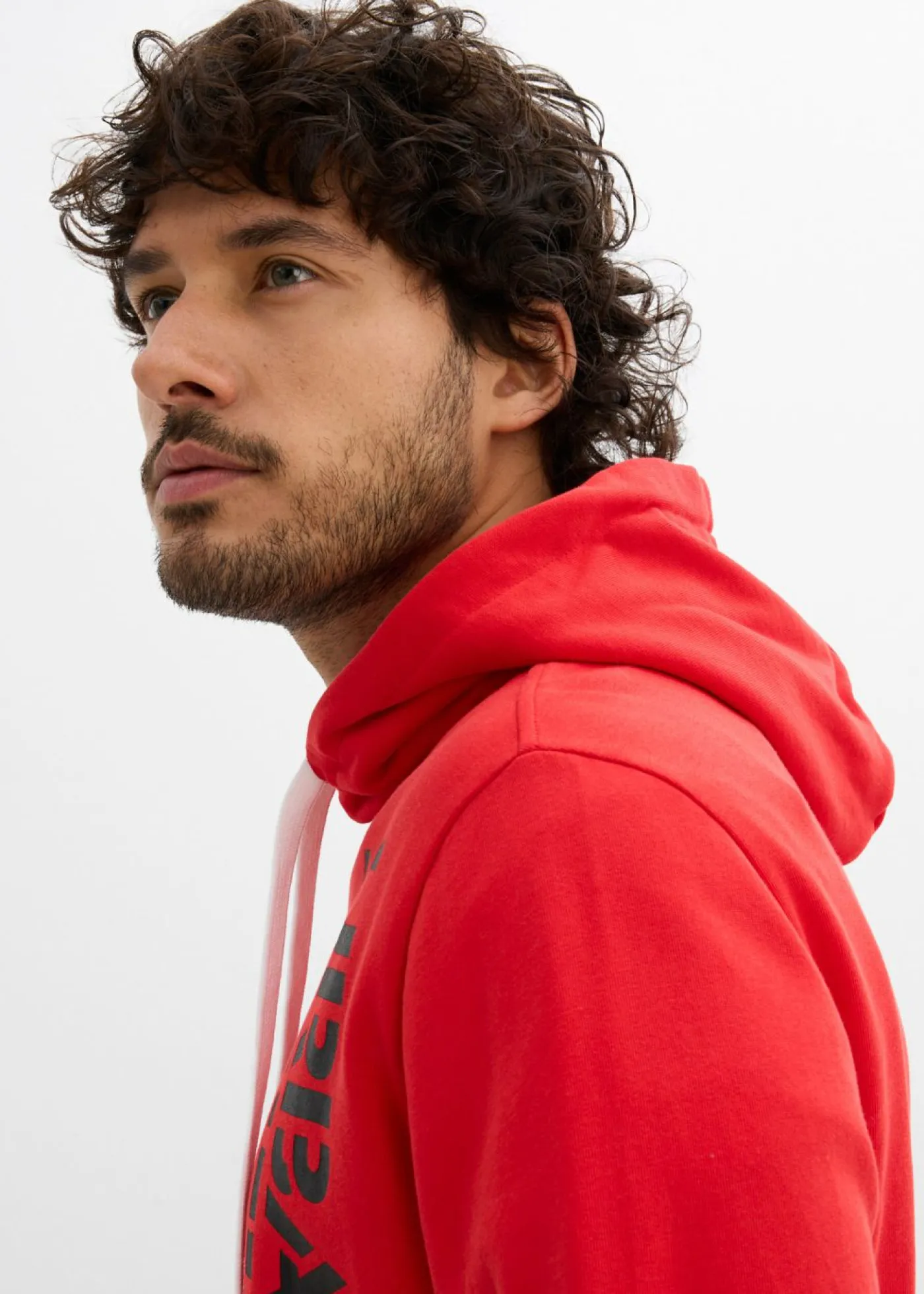 bonprix bonprix Ropa Deportiva|Chándals>Sudadera con capucha, slim fit Negro-fresa estampado