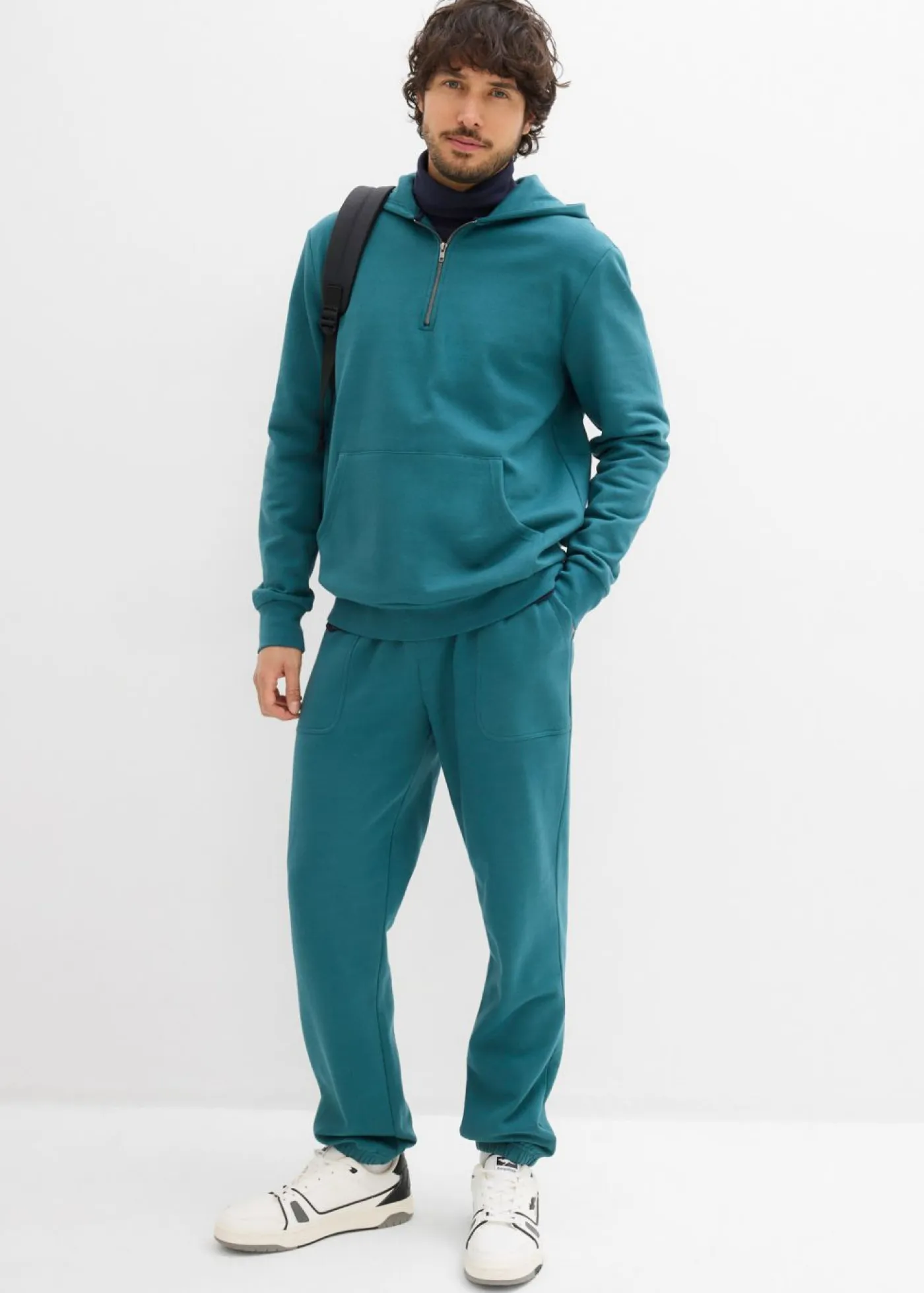 bonprix bonprix Básicos En Rebajas|Chándals>Sudadera con capucha y cremallera de algodón orgánico puro verde pimiento