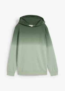 bonprix bonprix Ropa 9 A 16 Años·Sudaderas Y Jerséis|Ropa 9 A 16 Años·Novedades>Sudadera con capucha y degradado cromático verde sombra-verde ahumado