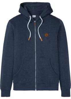 bonprix bonprix Ropa Deportiva|Chándals>Sudadera con capucha y detalles de piel sintética azul marino moteado