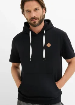 bonprix bonprix Chándals>Sudadera con capucha y manga corta Negro