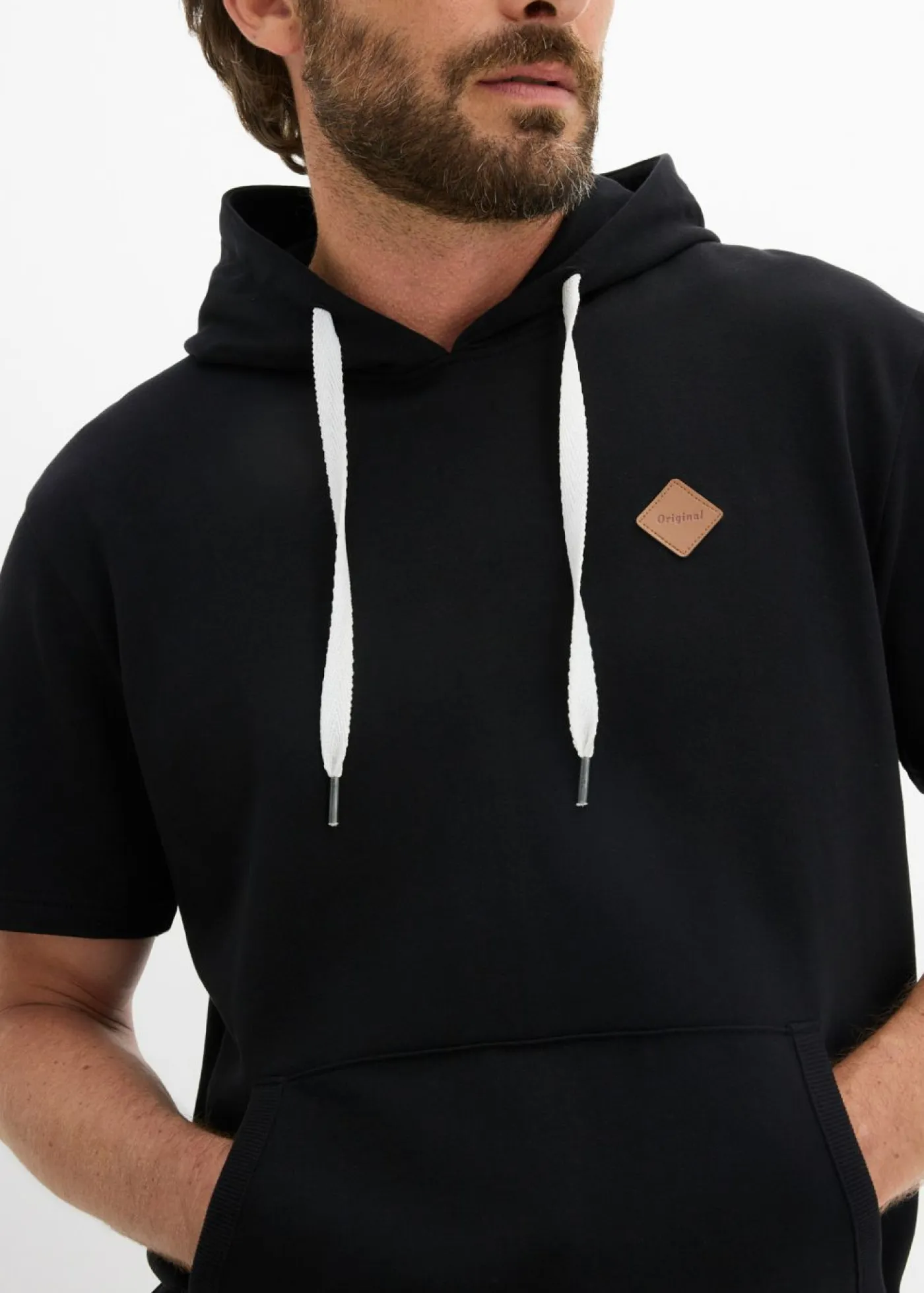 bonprix bonprix Chándals>Sudadera con capucha y manga corta Negro