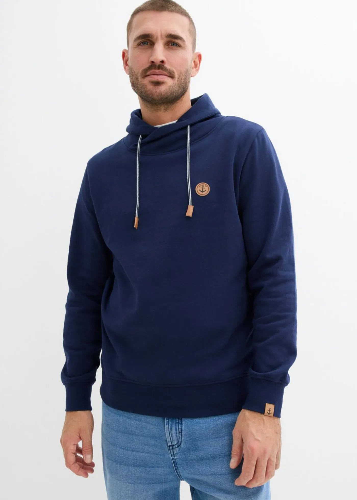 bonprix bonprix Básicos En Rebajas|Chándals>Sudadera con cuello tipo chal Azul marino
