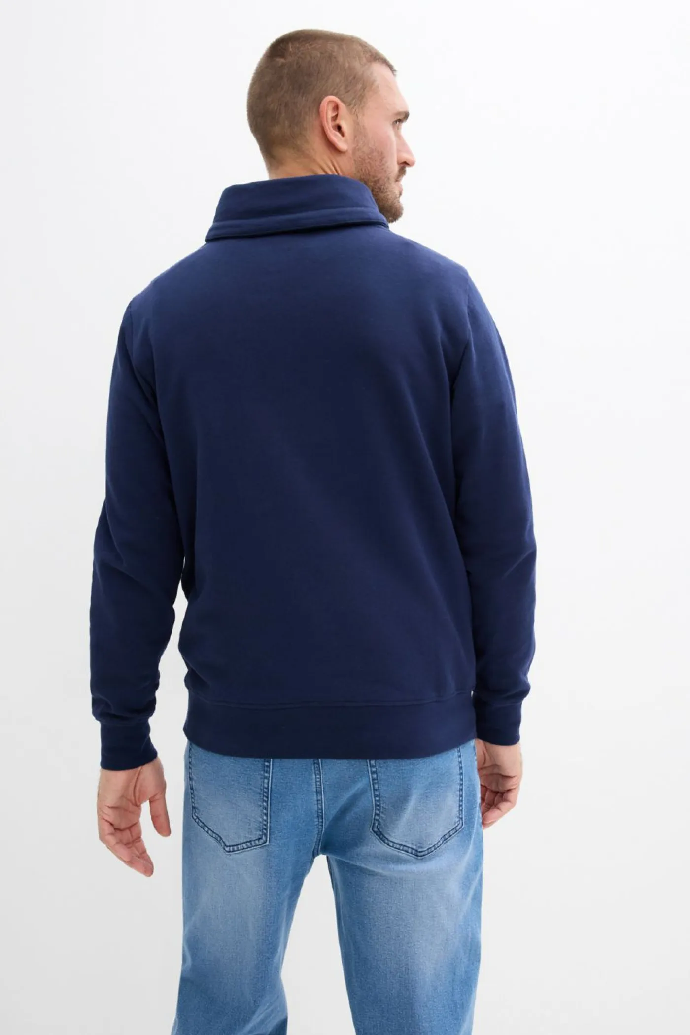 bonprix bonprix Básicos En Rebajas|Chándals>Sudadera con cuello tipo chal Azul marino