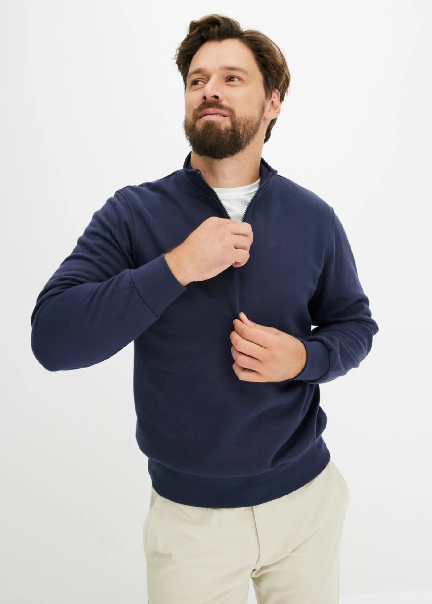 Hombre bonprix bonprix Sudadera con cuello troyer