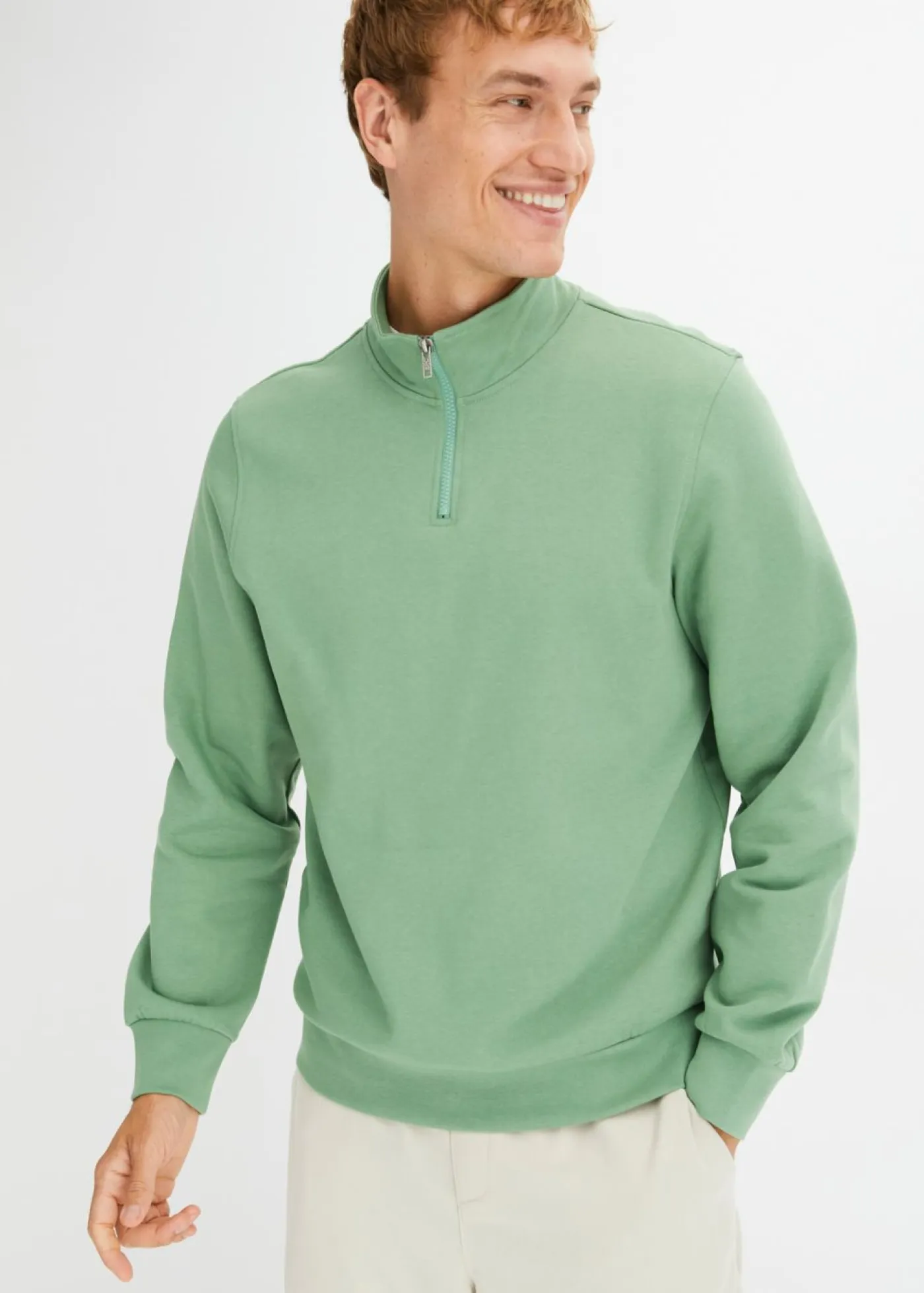 Hombre bonprix bonprix Sudadera con cuello troyer