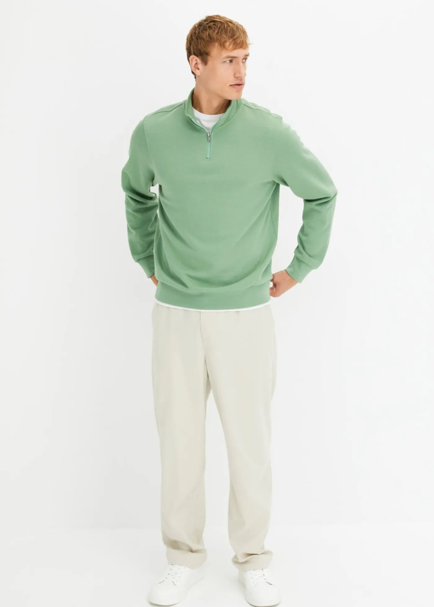 Hombre bonprix bonprix Sudadera con cuello troyer