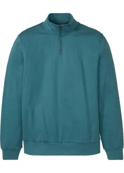 bonprix bonprix Básicos En Rebajas|Ropa Deportiva>Sudadera con cuello troyer Azul petróleo mate