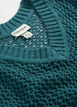 Mujer bonprix bonprix Sudadera de ajour de mezcla de lino ligero