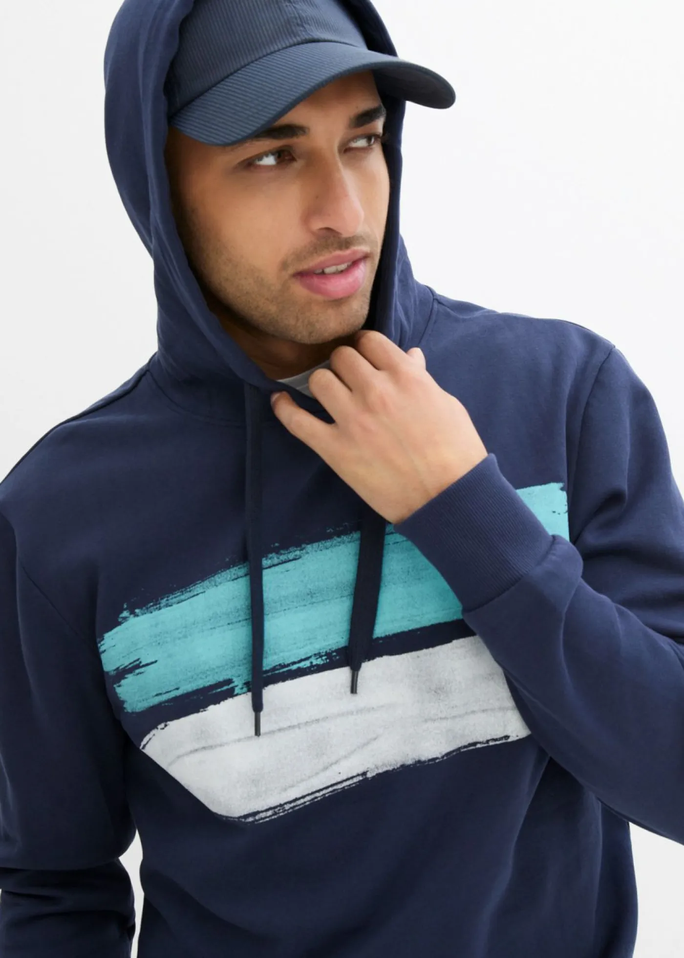 bonprix bonprix Chándals>Sudadera de algodón orgánico puro con capucha Azul marino