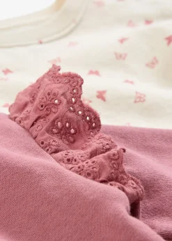 bonprix bonprix Packs|Partes De Arriba>Sudadera de algodón orgánico (2 unidades) Baya suave + beige natural estampado