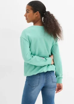 Niños bonprix bonprix Sudadera de algodón orgánico puro con dobladillo abullonado