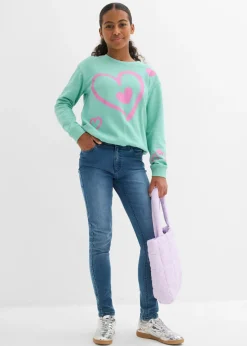 Niños bonprix bonprix Sudadera de algodón orgánico puro con dobladillo abullonado