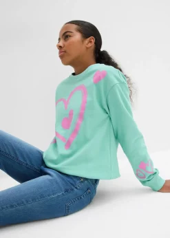 Niños bonprix bonprix Sudadera de algodón orgánico puro con dobladillo abullonado