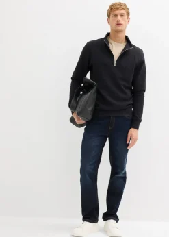 Hombre bonprix bonprix Sudadera de algodón orgánico puro con cuello troyer