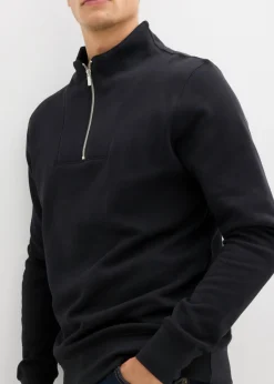 Hombre bonprix bonprix Sudadera de algodón orgánico puro con cuello troyer