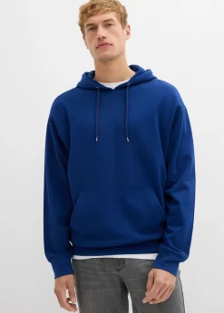 bonprix bonprix Básicos En Rebajas|Ropa Deportiva>Sudadera de algodón orgánico puro con capucha y corte holgado Azul marino profundo