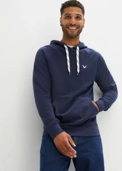 bonprix bonprix Básicos En Rebajas|Chándals>Sudadera de algodón orgánico puro con capucha Azul marino