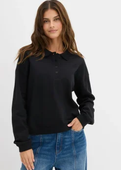 bonprix bonprix Básicos|Ropa Cómoda>Sudadera de algodón orgánico puro Negro