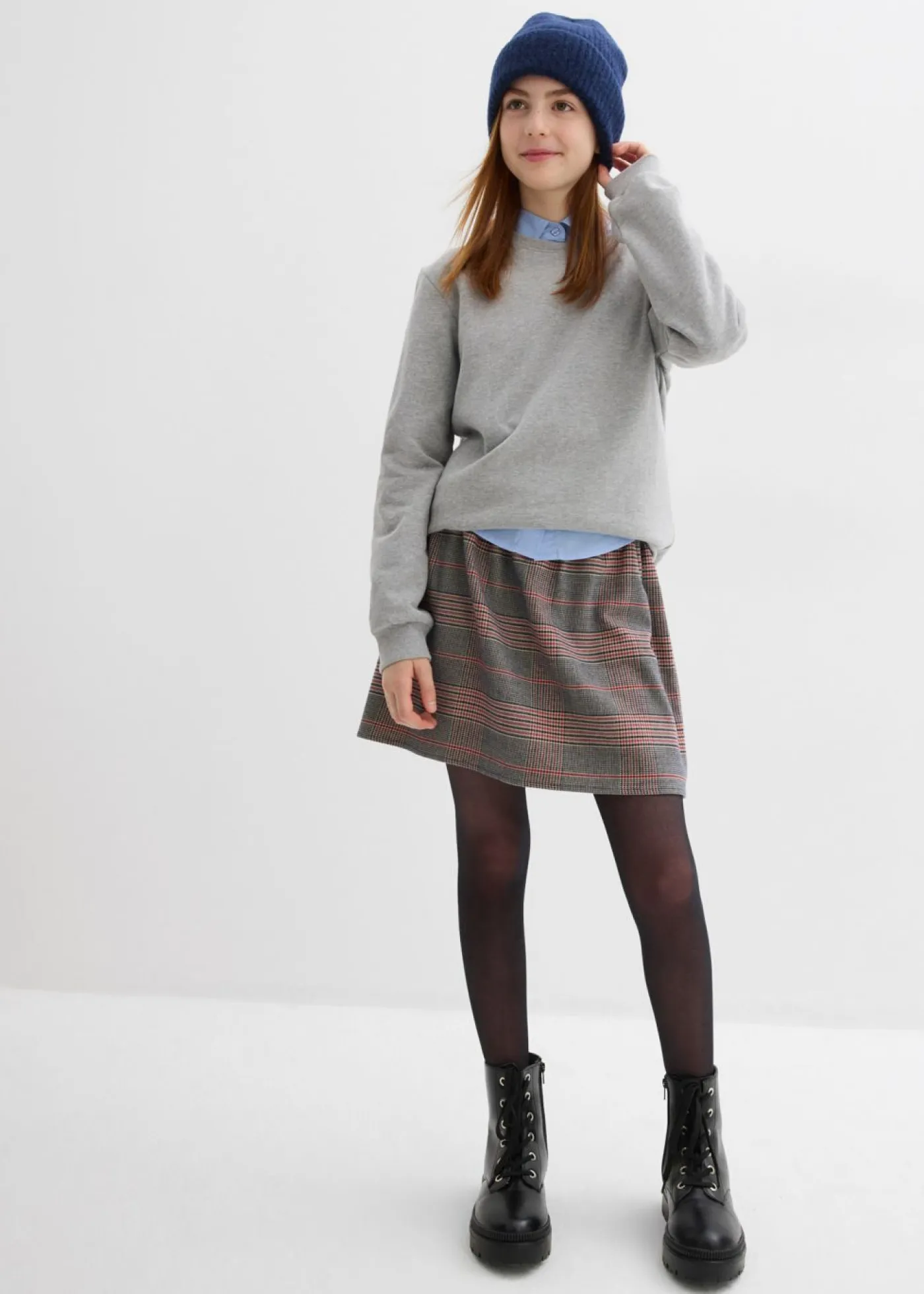 bonprix bonprix Ropa 9 A 16 Años·Sudaderas Y Jerséis|Ropa 9 A 16 Años·Packs De Ropa>Sudadera de algodón orgánico (2 unidades) Negro+gris claro jaspeado