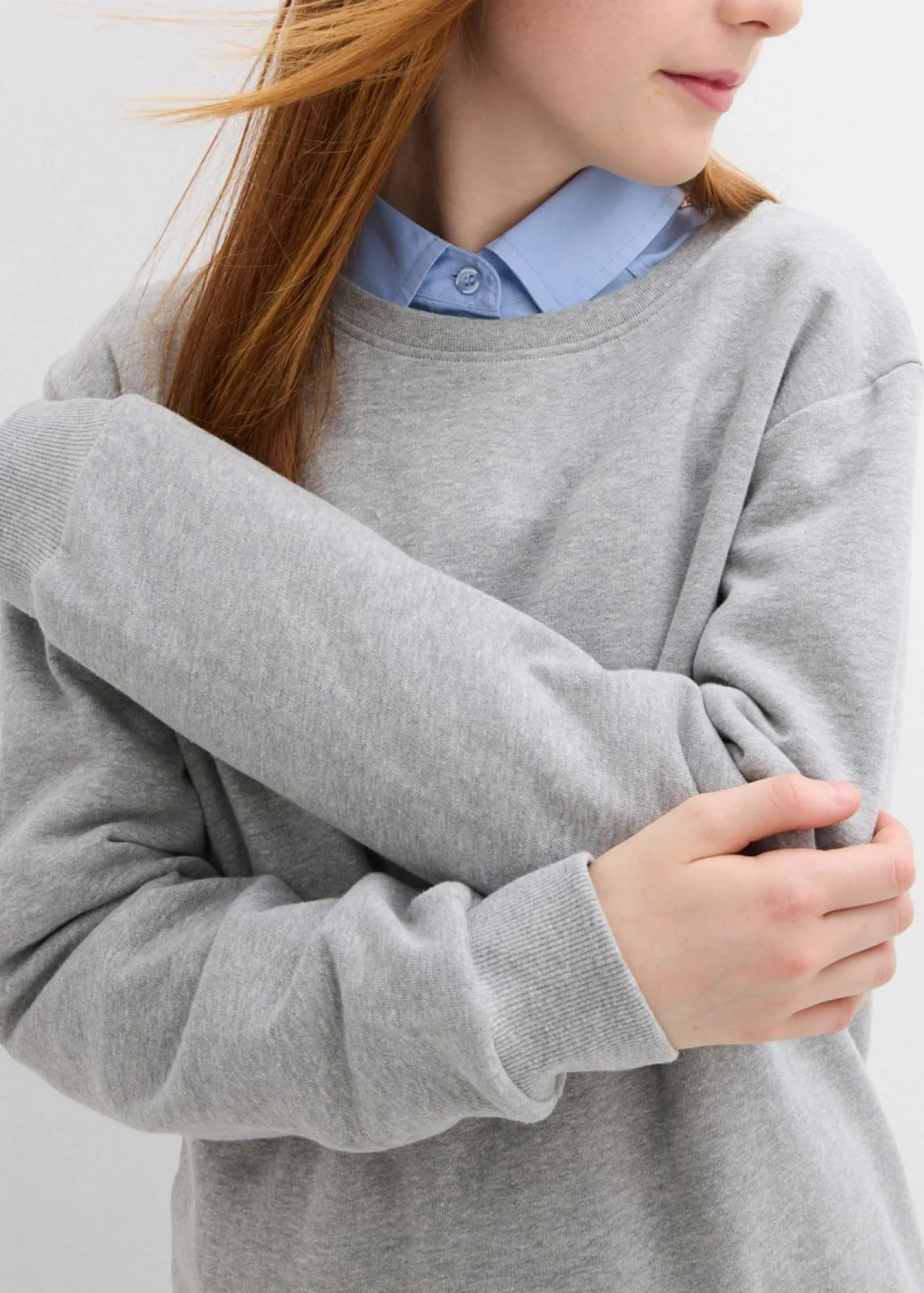 bonprix bonprix Ropa 9 A 16 Años·Sudaderas Y Jerséis|Ropa 9 A 16 Años·Packs De Ropa>Sudadera de algodón orgánico (2 unidades) Negro+gris claro jaspeado