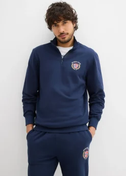 bonprix bonprix Chándals>Sudadera de algodón puro Azul marino estampado