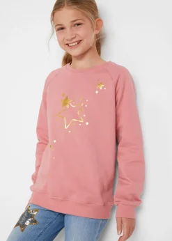 bonprix bonprix Ropa 9 A 16 Años·Sudaderas Y Jerséis>Sudadera de algodón puro Rosa ahumado