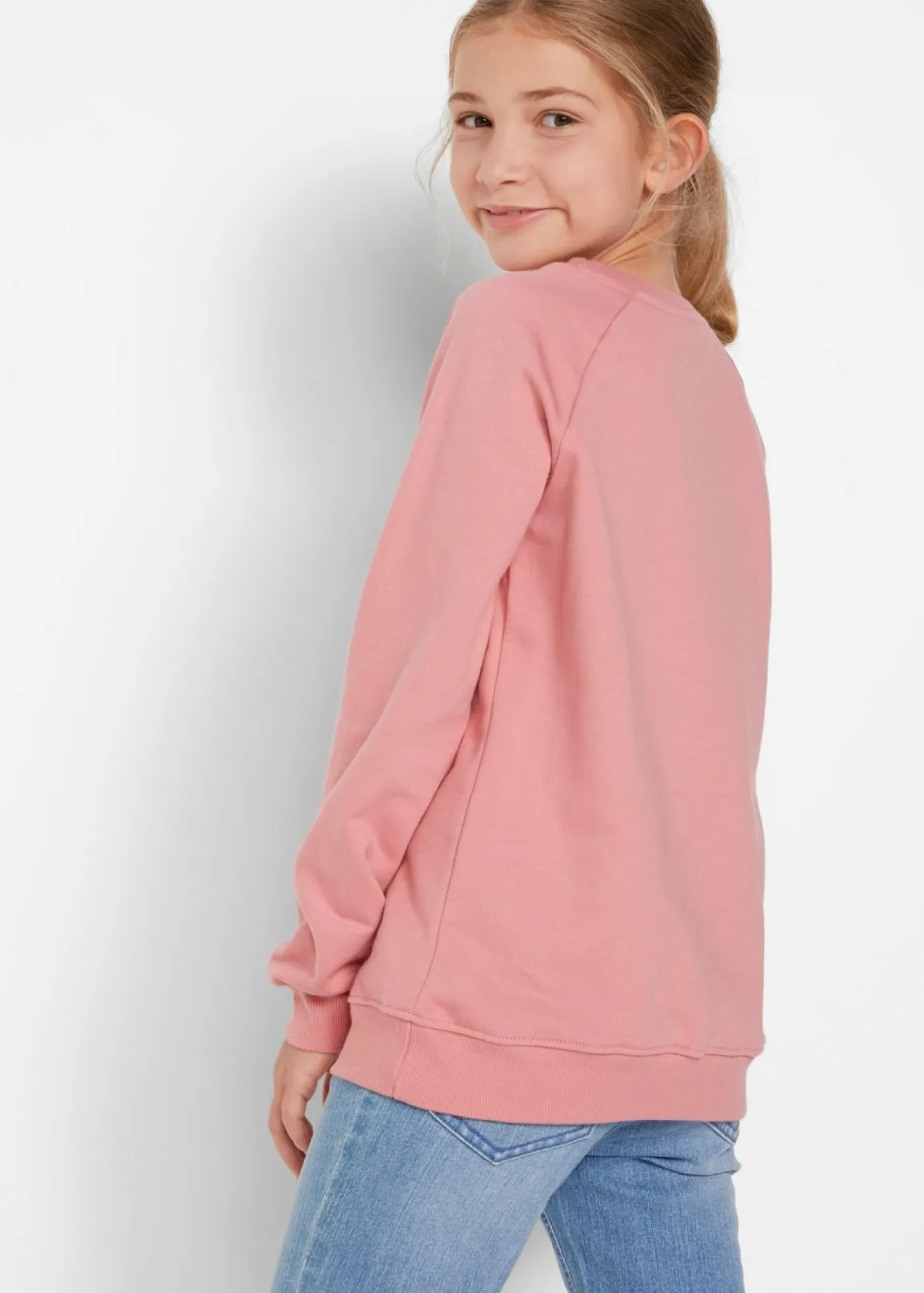 bonprix bonprix Ropa 9 A 16 Años·Sudaderas Y Jerséis>Sudadera de algodón puro Rosa ahumado