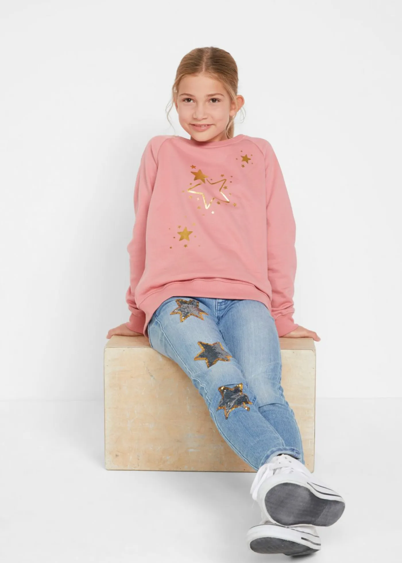 bonprix bonprix Ropa 9 A 16 Años·Sudaderas Y Jerséis>Sudadera de algodón puro Rosa ahumado