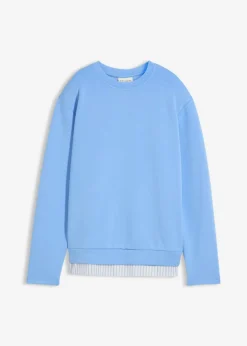 bonprix bonprix Ropa Cómoda|Novedades>Sudadera de algodón puro azul provenzal-blanco lana