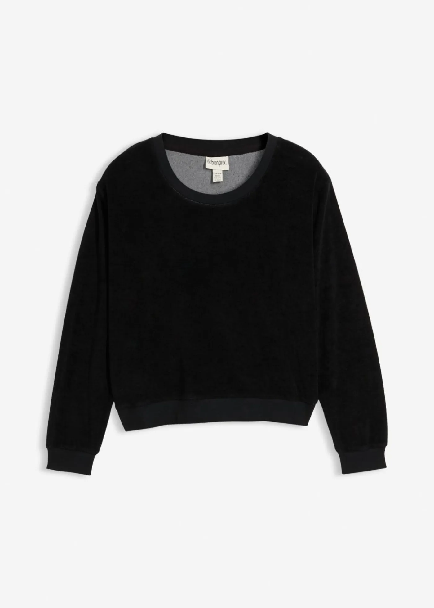 bonprix bonprix Básicos>Sudadera de felpa suave Negro