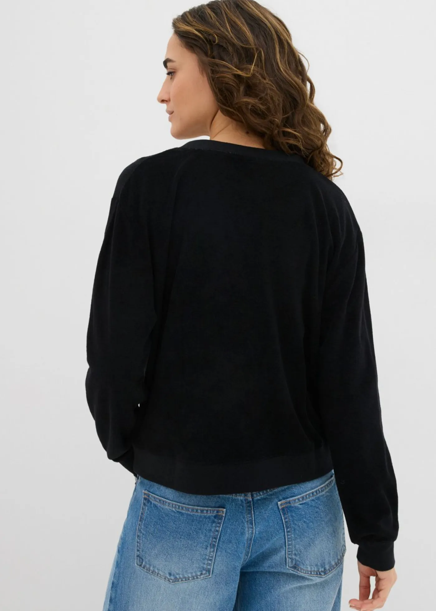 bonprix bonprix Básicos>Sudadera de felpa suave Negro