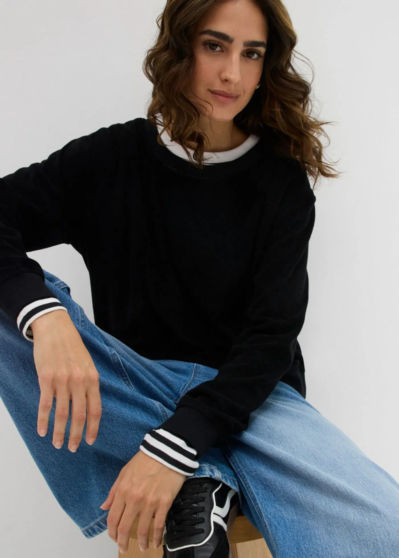 bonprix bonprix Básicos>Sudadera de felpa suave Negro