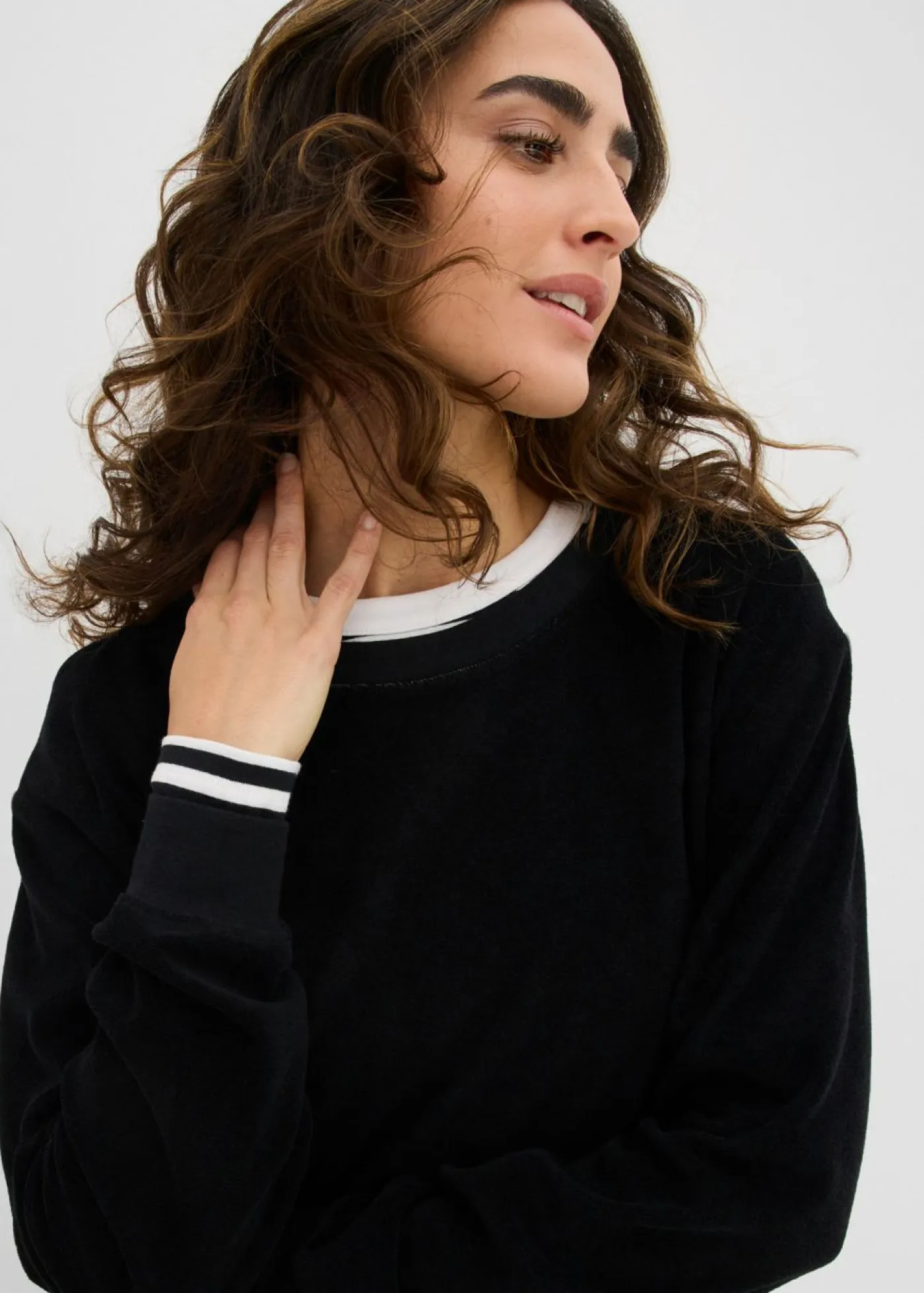 bonprix bonprix Básicos>Sudadera de felpa suave Negro