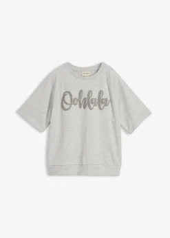 bonprix bonprix Ropa Cómoda|Novedades>Sudadera de mezcla de algodón Gris claro jaspeado-gris